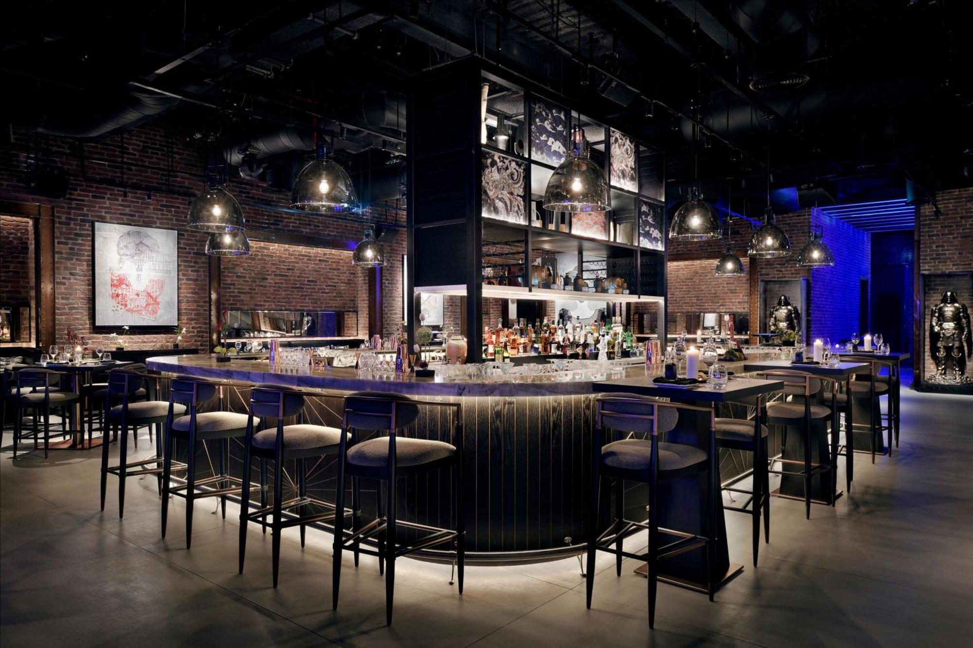 Marriott Resort Palm Jumeirah, Dubaj Kültér fotó The bar at the restaurant